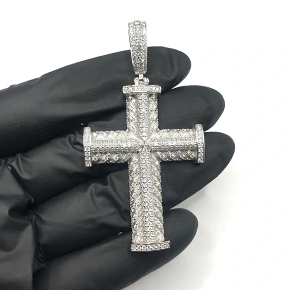 925 Sterling Silver 5.20CTMOISSANITE Cross Men’s Pendant